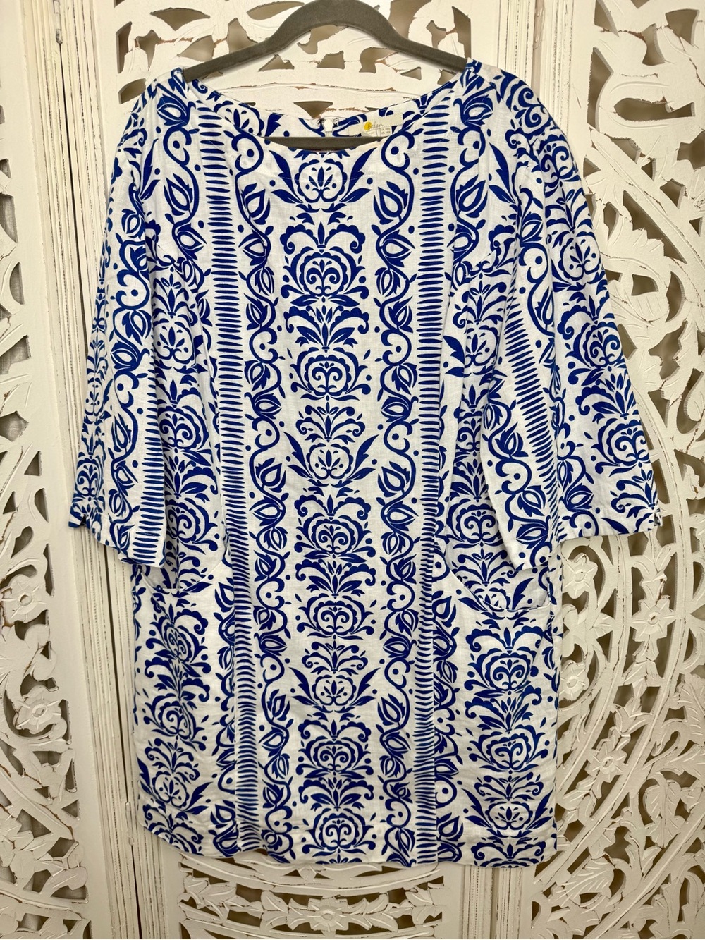 Boden Blue & White Laurie Linen Dress - Picture 5 of 11
